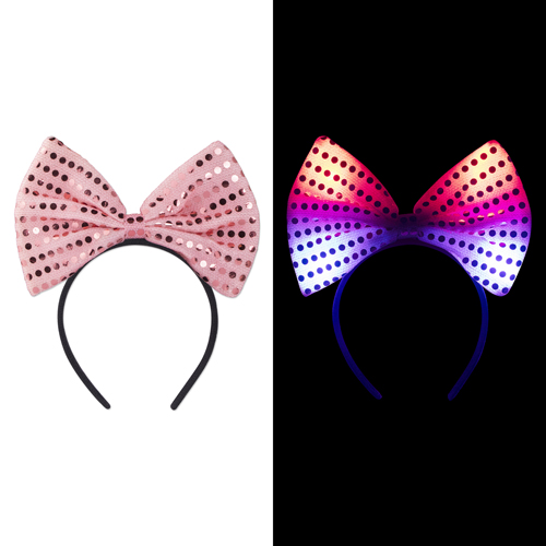 Picture of LED Pink Sequin Bow Headband