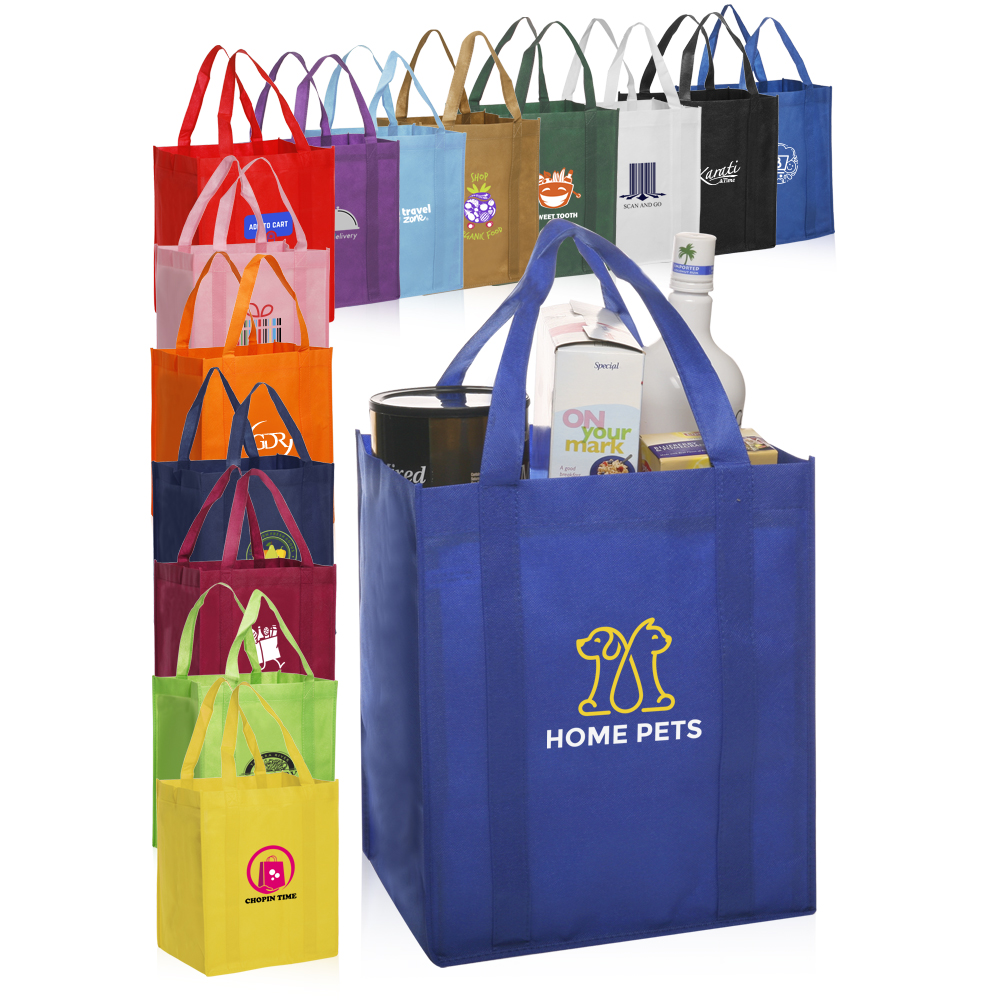 Picture of Reusable Grocery Tote Bags (13"x15"x10")