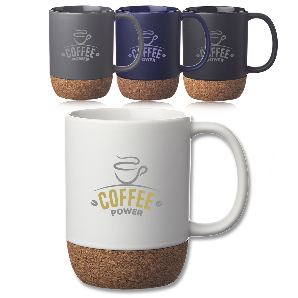 Picture of 15 oz Matte Cork Bottom Ceramic Mugs