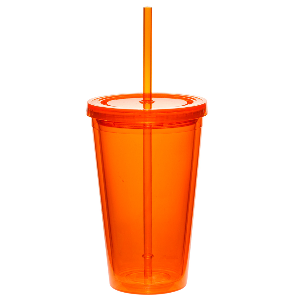 Picture of 16 Oz. Double Wall Acrylic Tumblers w/Straws