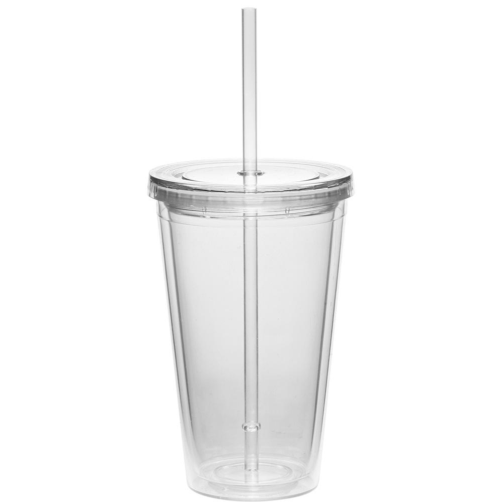 Picture of 16 Oz. Double Wall Acrylic Tumblers w/Straws