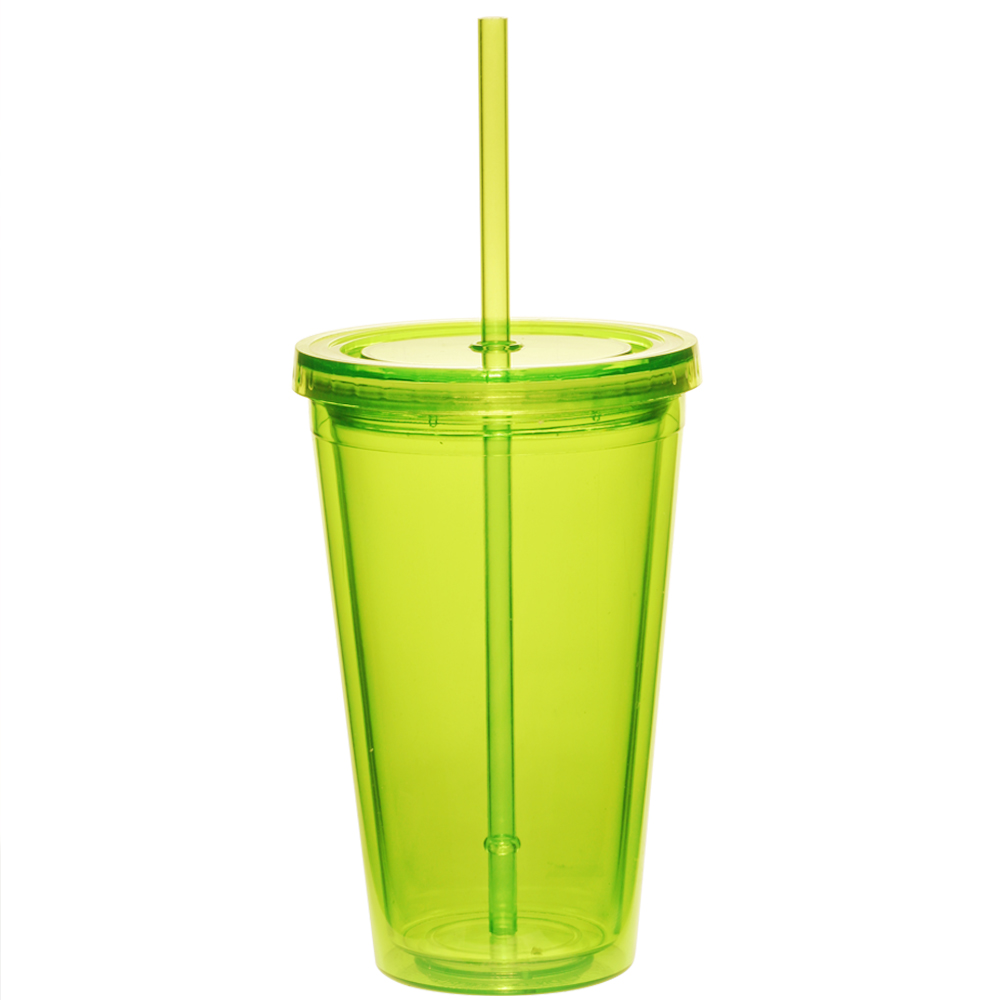 Picture of 16 Oz. Double Wall Acrylic Tumblers w/Straws
