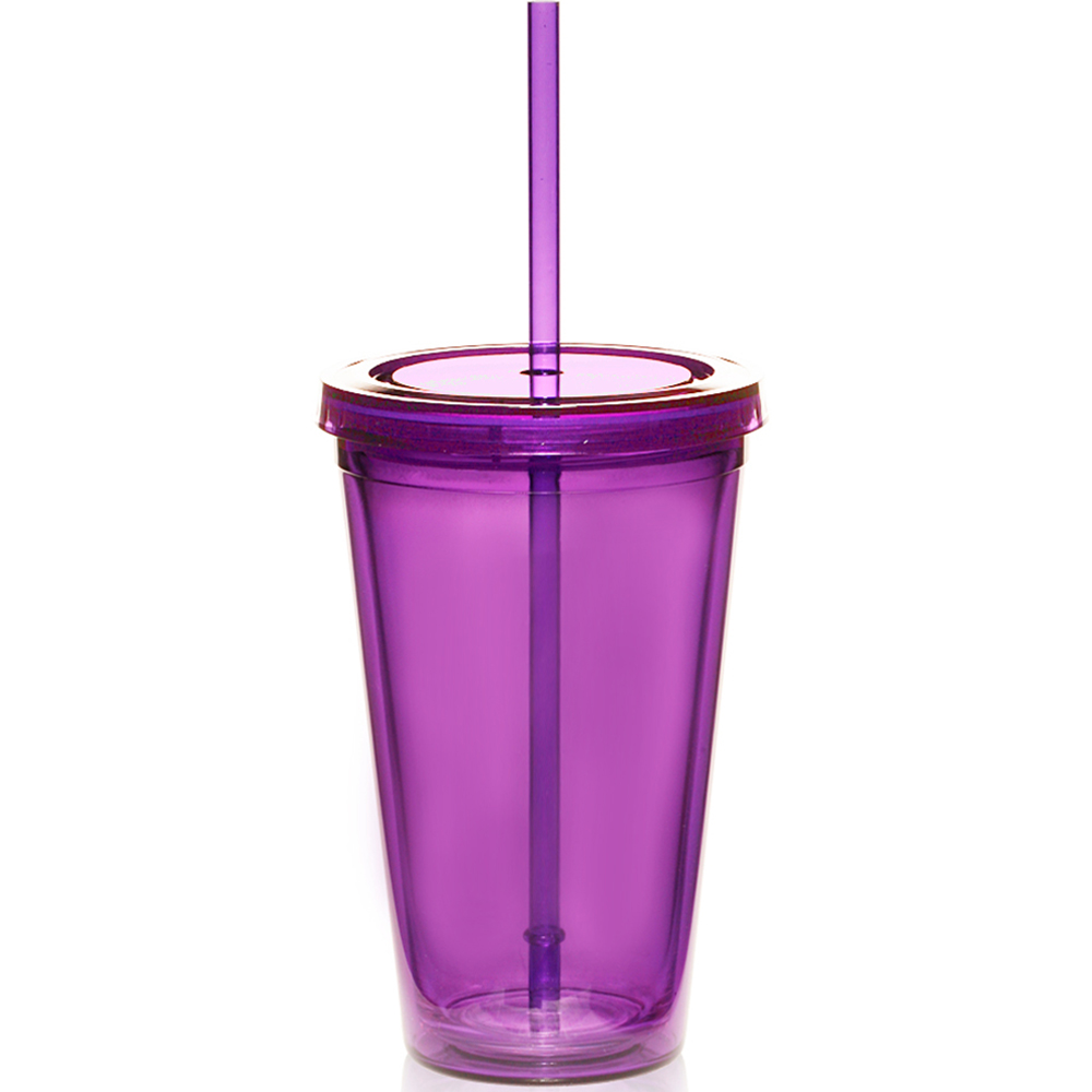 Picture of 16 Oz. Double Wall Acrylic Tumblers w/Straws