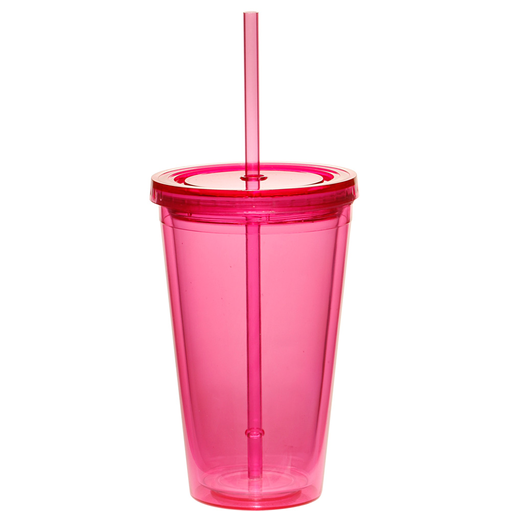 Picture of 16 Oz. Double Wall Acrylic Tumblers w/Straws