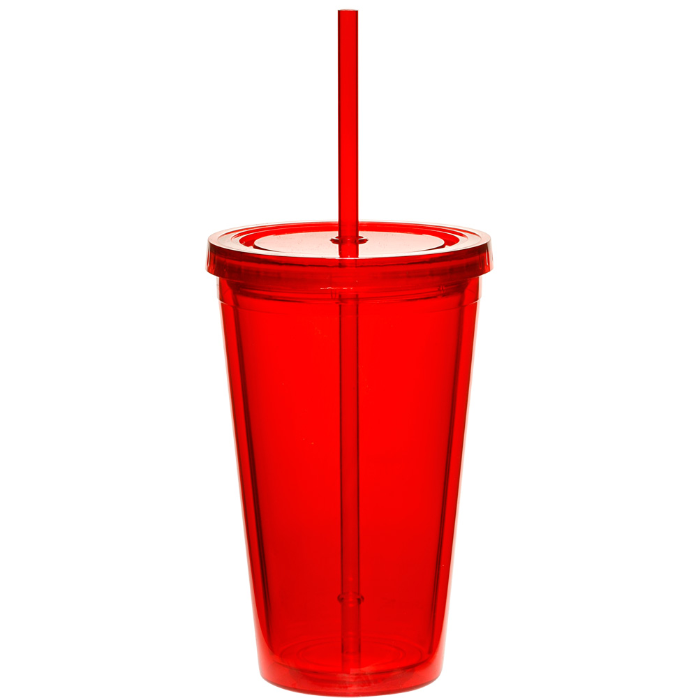 Picture of 16 Oz. Double Wall Acrylic Tumblers w/Straws