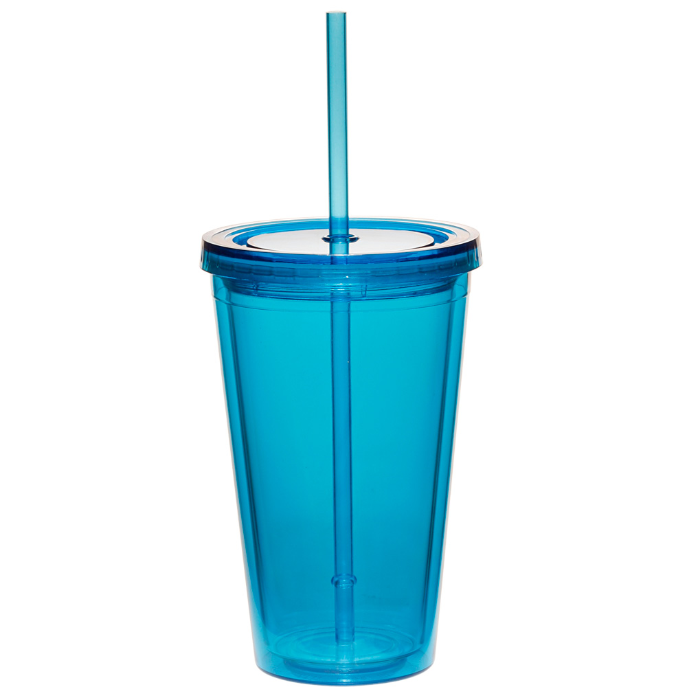 Picture of 16 Oz. Double Wall Acrylic Tumblers w/Straws