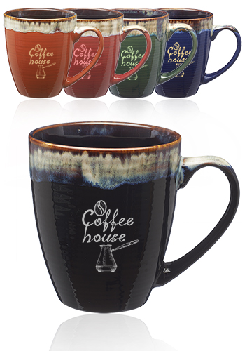 Picture of 17 oz. Water Color Drip Ceramic Mugs