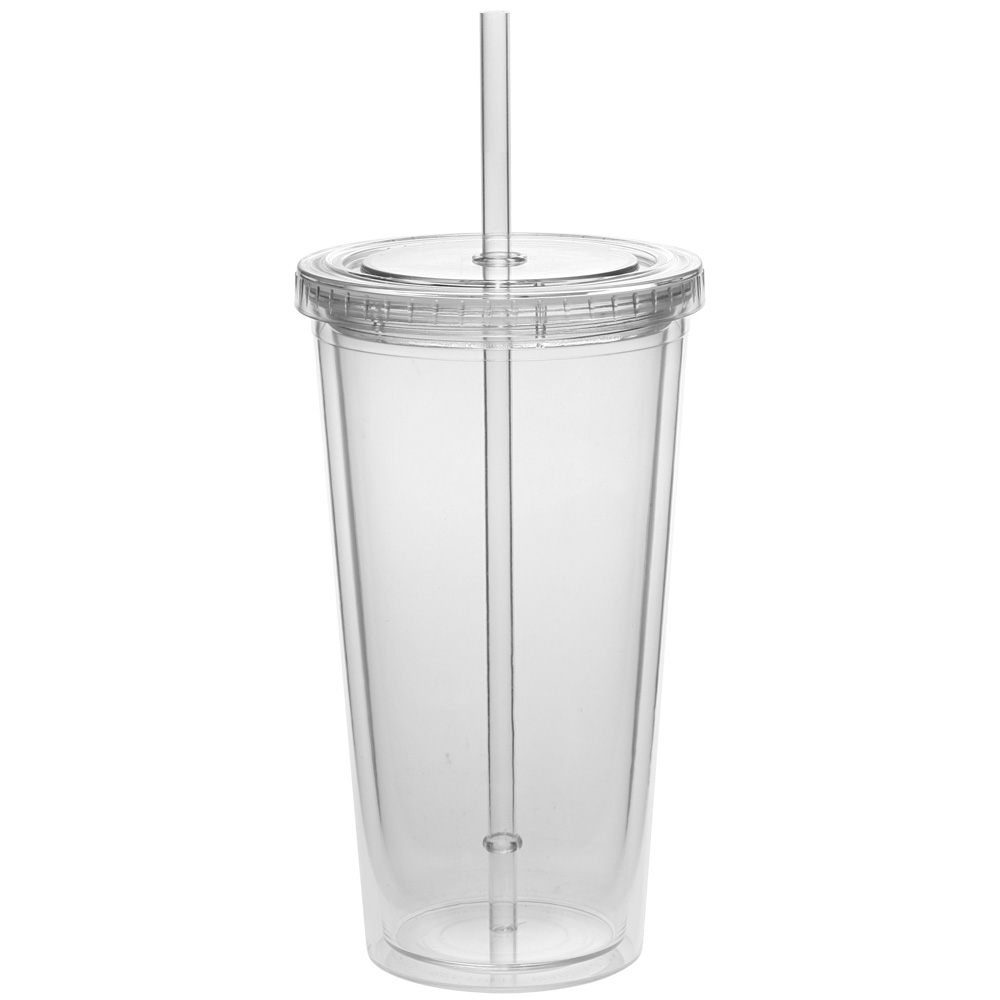Picture of 20 Oz. Double Wall Acrylic Bottles W/Straws