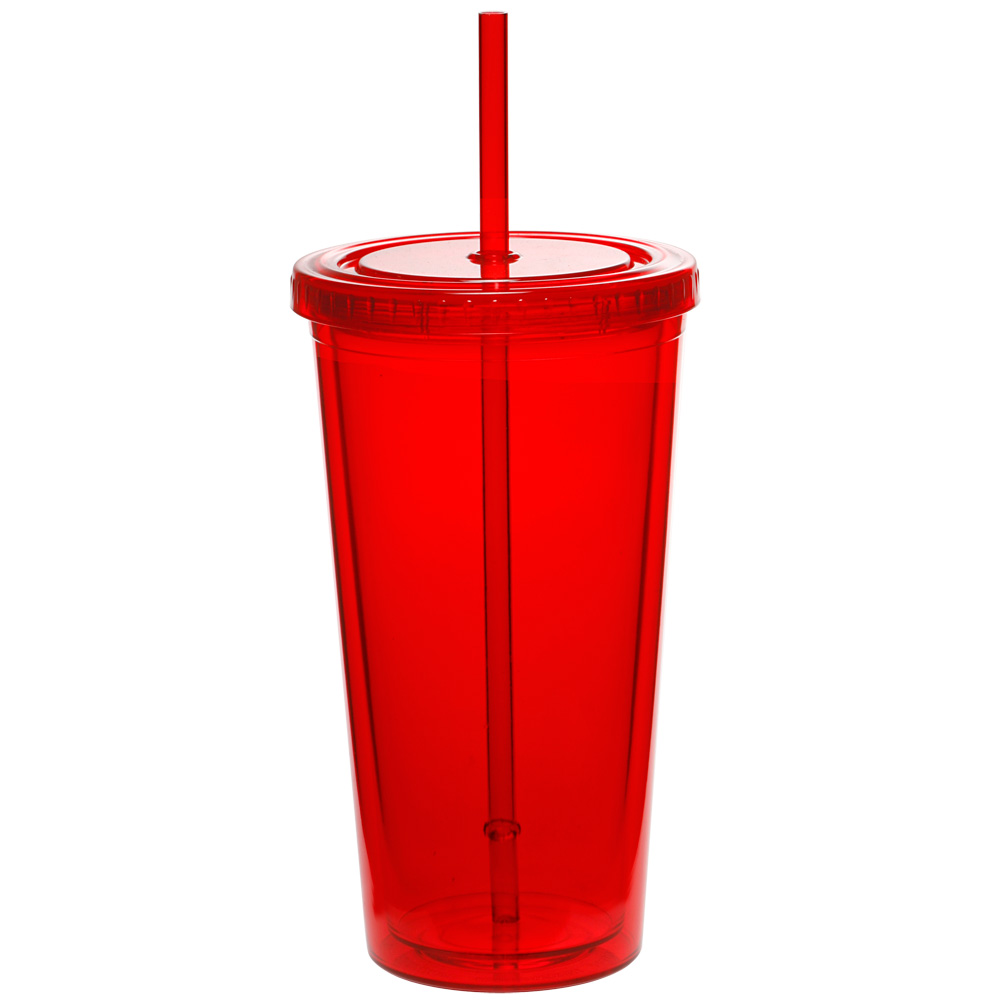 Picture of 20 Oz. Double Wall Acrylic Bottles W/Straws