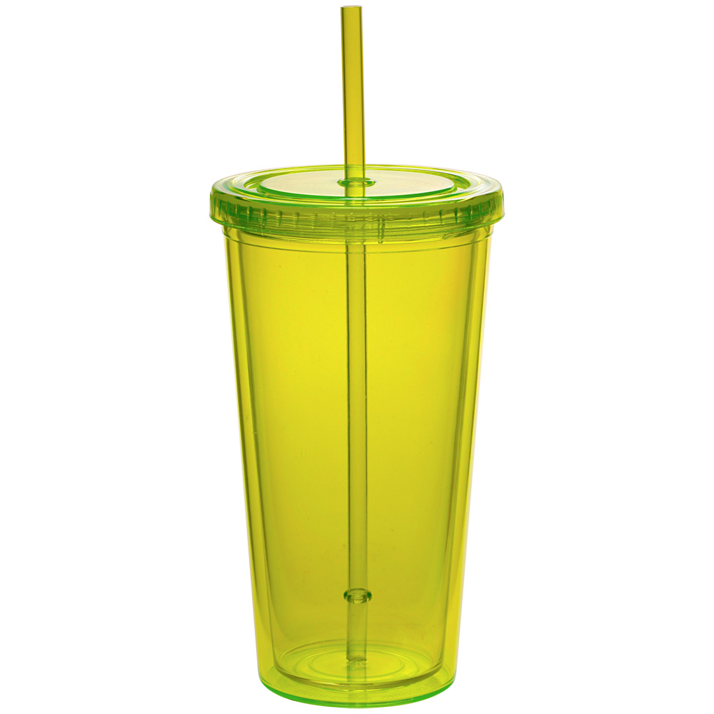 Picture of 20 Oz. Double Wall Acrylic Bottles W/Straws