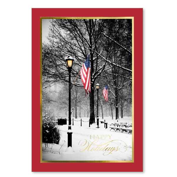 Picture of Patriotic Winter Path Holiday Card