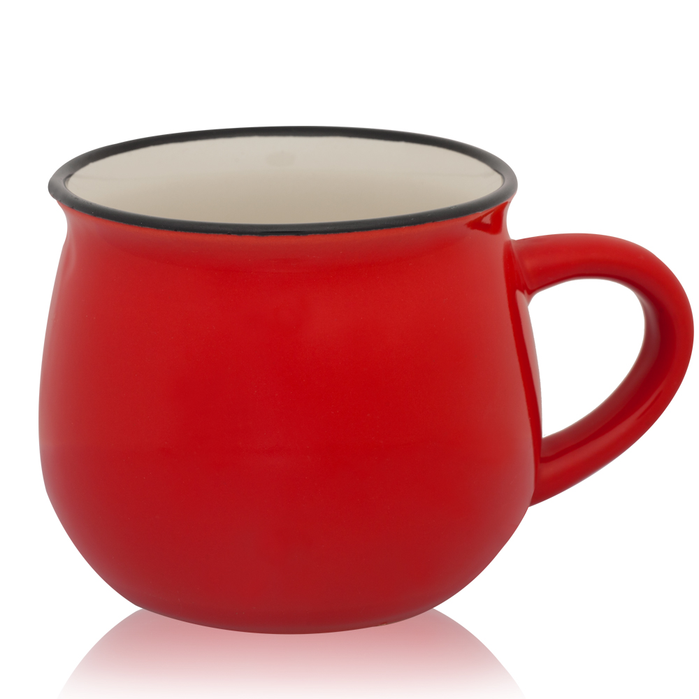 Picture of 12 Oz. Two Tone Glossy Pottery Coffee Mugs