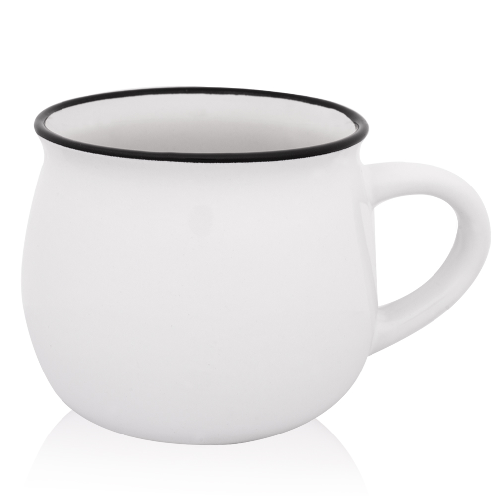 Picture of 12 Oz. Two Tone Glossy Pottery Coffee Mugs