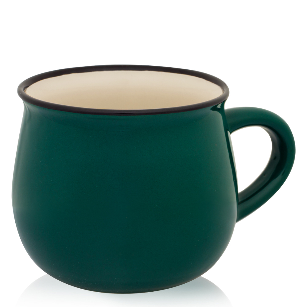 Picture of 12 Oz. Two Tone Glossy Pottery Coffee Mugs