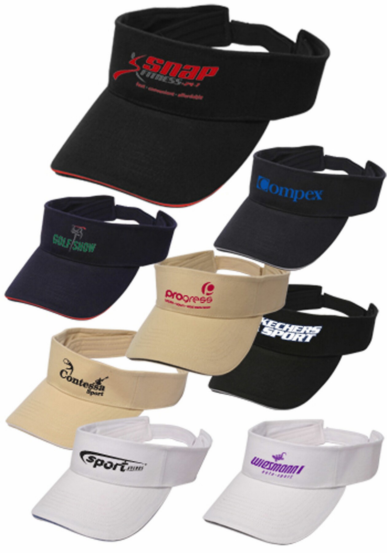 Picture of Solid Color Brushed Cotton Sandwich Visors