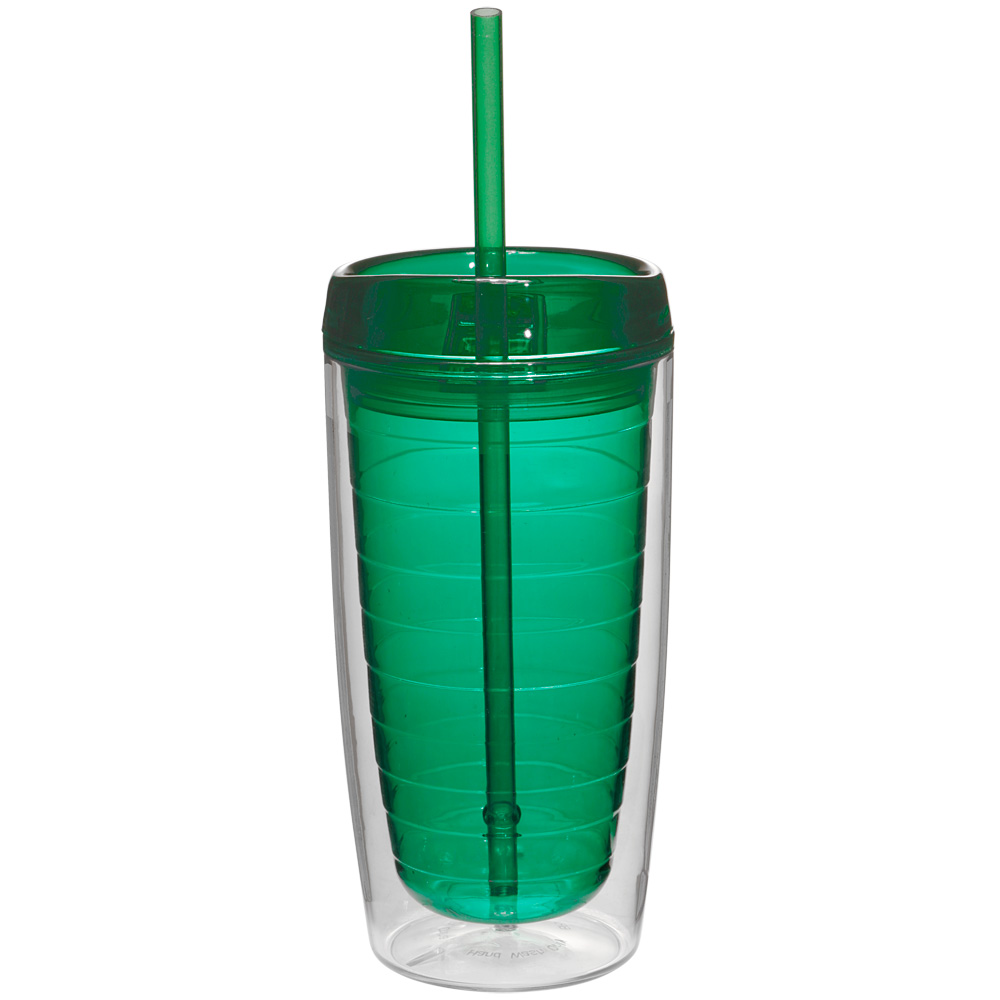 Picture of 16 Oz. Double Wall Acrylic Tumblers W/Straw