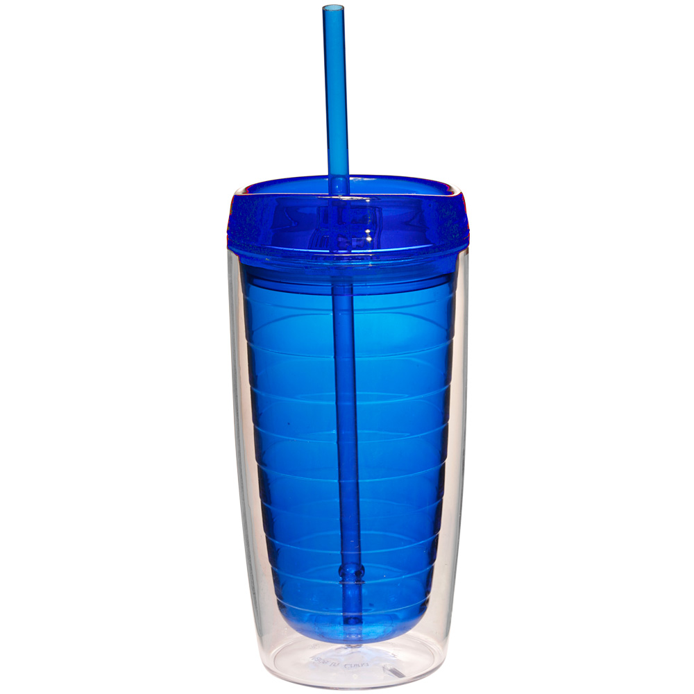 Picture of 16 Oz. Double Wall Acrylic Tumblers W/Straw