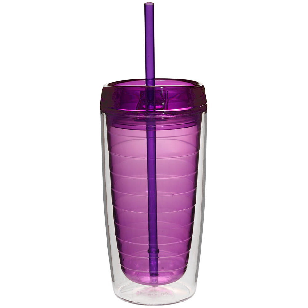 Picture of 16 Oz. Double Wall Acrylic Tumblers W/Straw