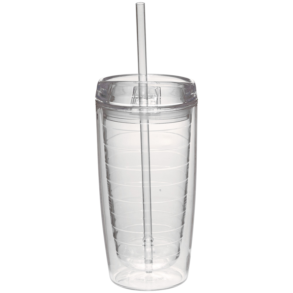 Picture of 16 Oz. Double Wall Acrylic Tumblers W/Straw