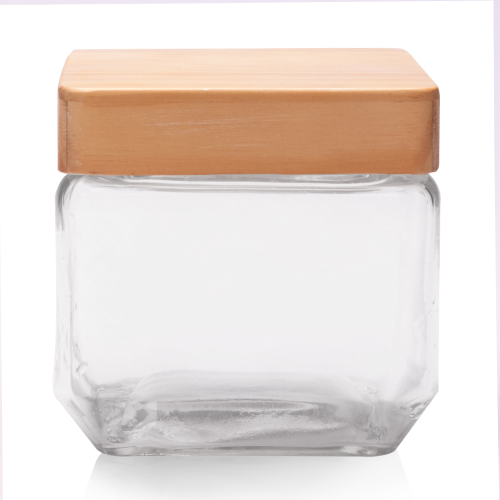 Picture of 27 Oz. Glass Candy Jars with Wooden Lid