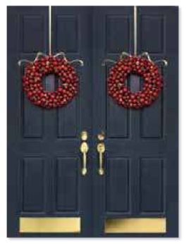 Picture of Red Door Wreath Greeting Card