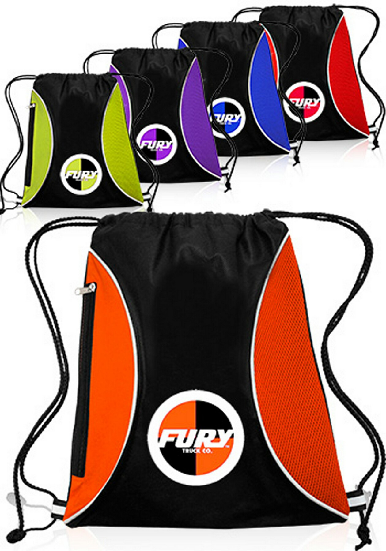 Picture of Zipper Side Drawstring Backpacks