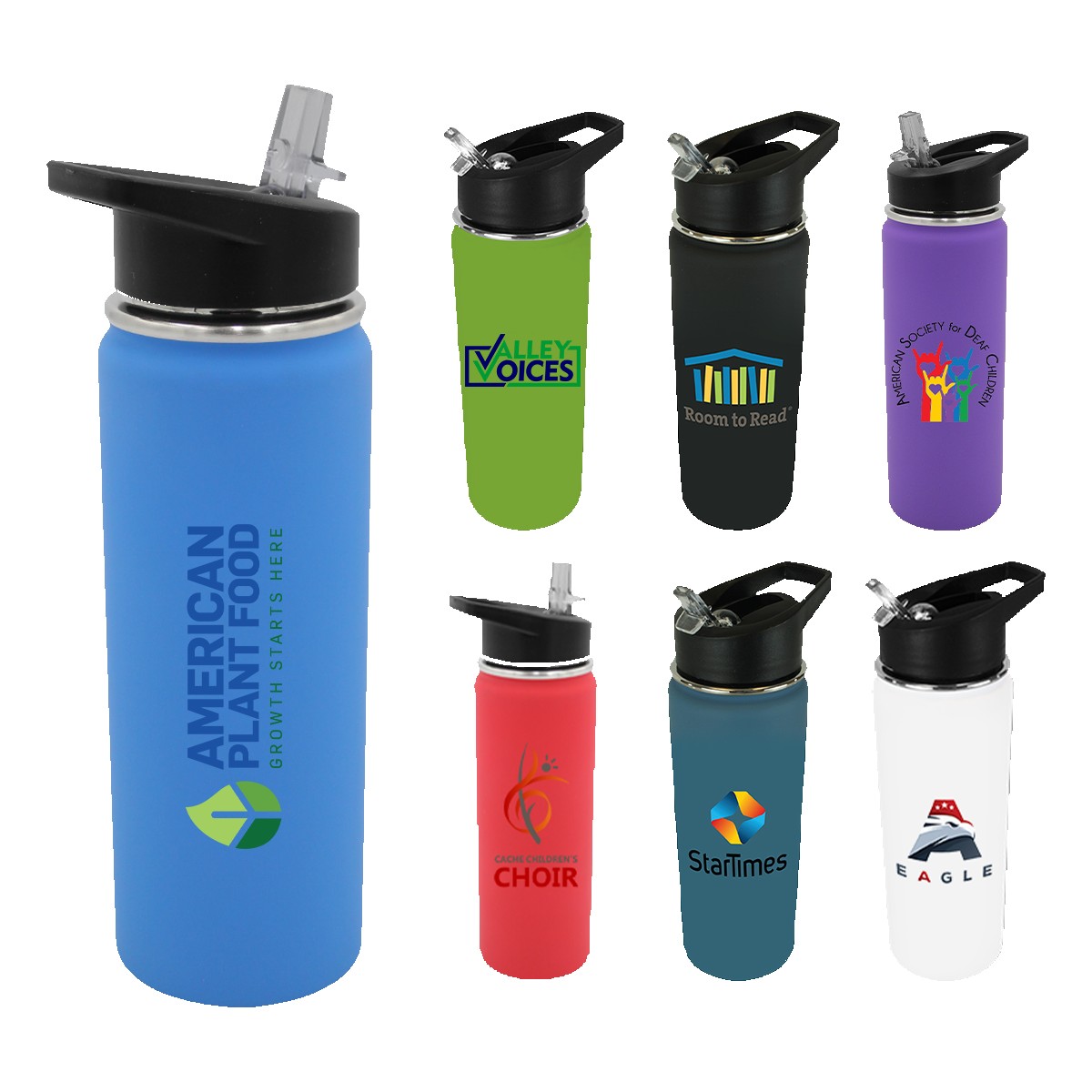 Picture of 20 Oz. Halcyon® Sports Bottle w/Flip Straw Lid (Full Color Digital)
