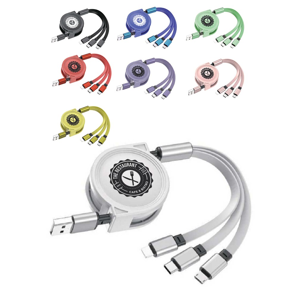 Picture of 3-in-1 Retractable Cable for iPhone and Samsung