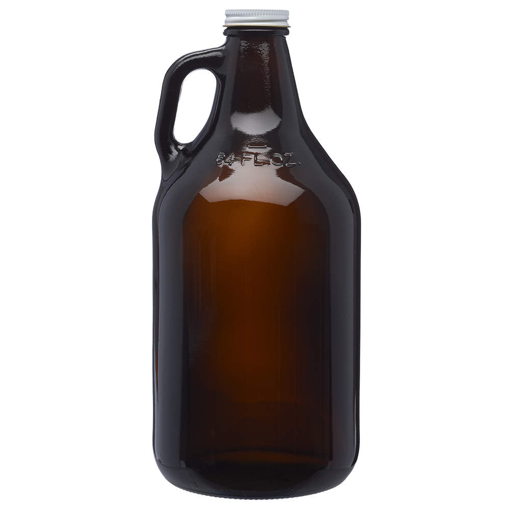 Picture of 64 Oz. Amber Handle Glass Beer Growler
