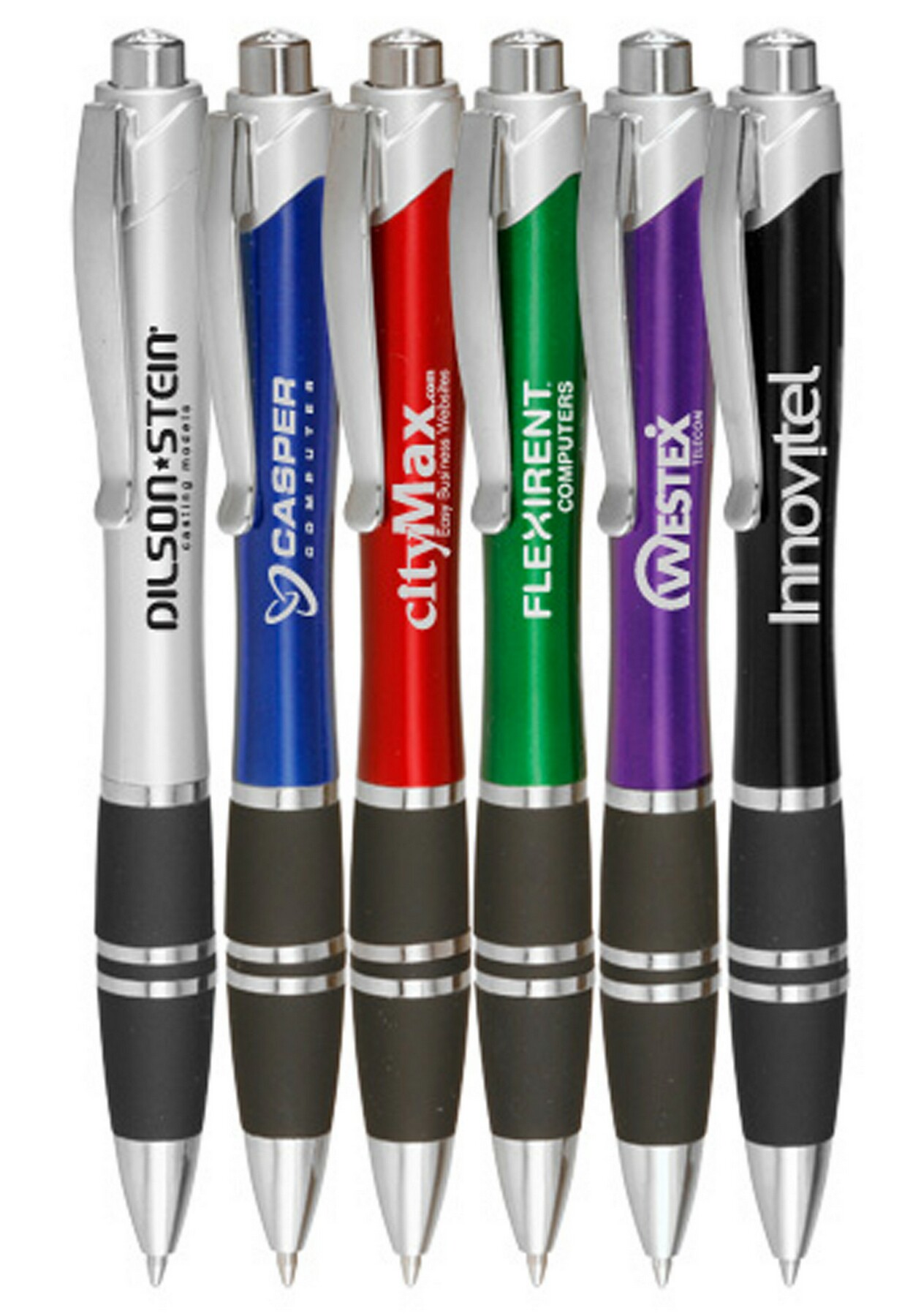 Picture of Silver Accent Grip Plastic Pens