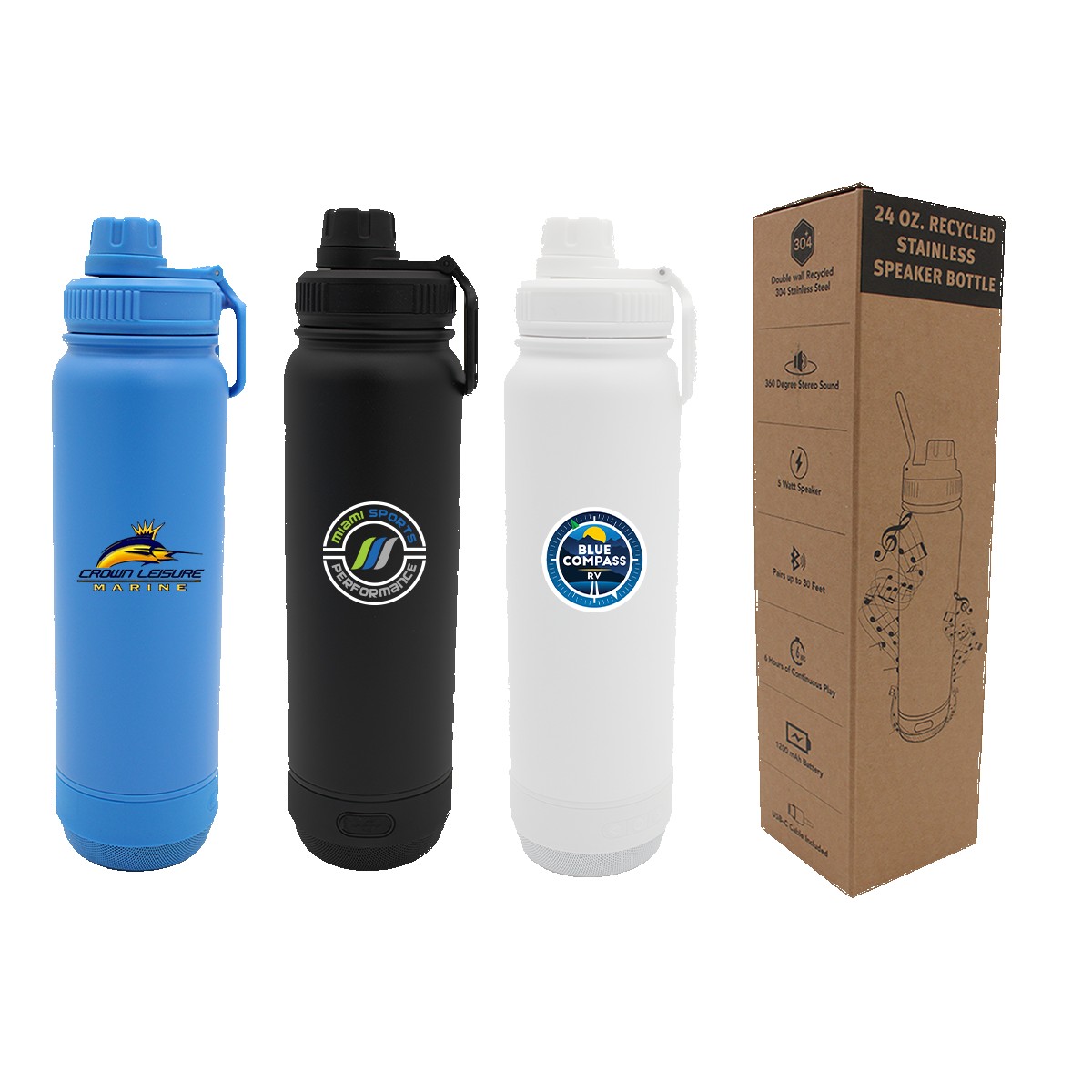 Picture of 24 oz. Recycled Stainless Speaker Bottle, Full Color Digital