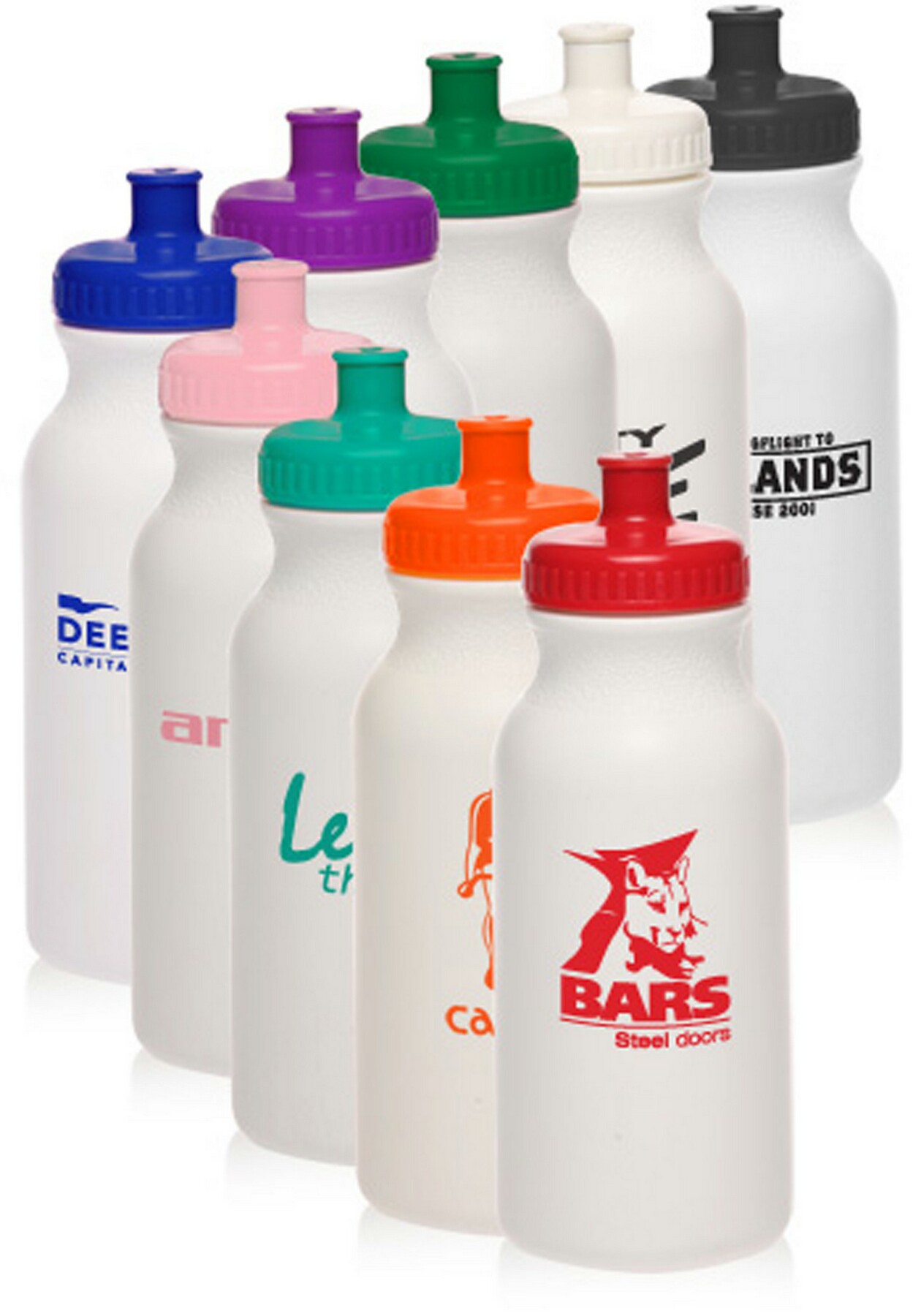 Picture of 20 Oz. White Super Value Sports Bottle w/ Ridged Cap