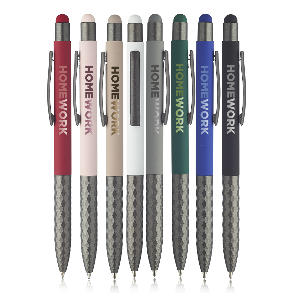 Picture of Geometric Aluminum Ball Point Pens with Stylus