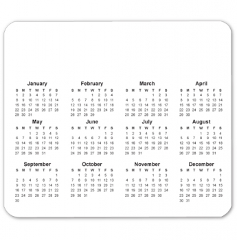 Picture of Customized Horizontal Calendar Mouse Pad
