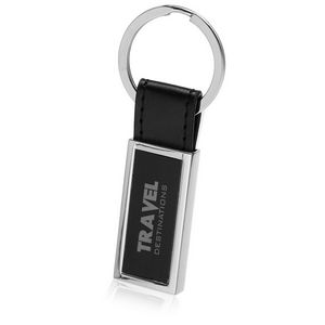 Picture of Rectangular Metal & Leather Keychains