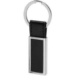 Picture of Rectangular Metal & Leather Keychains