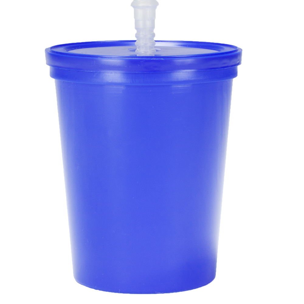 Picture of 16 Oz. Plastic Stadium Cups with Lid and Straw