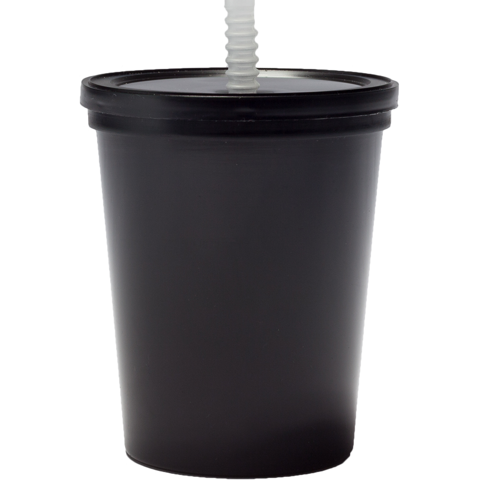 Picture of 16 Oz. Plastic Stadium Cups with Lid and Straw