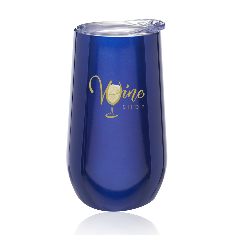 Picture of 9 Oz. Stemless Flute Wine Glasses with Lids