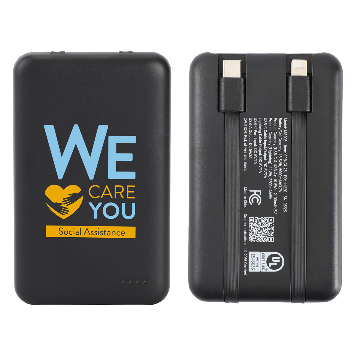 Picture of Guild 5000mAh UL-Listed Power Bank with Built-in Cables
