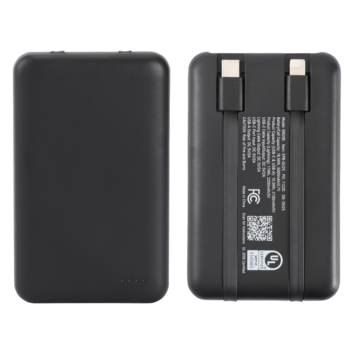 Picture of Guild 5000mAh UL-Listed Power Bank with Built-in Cables