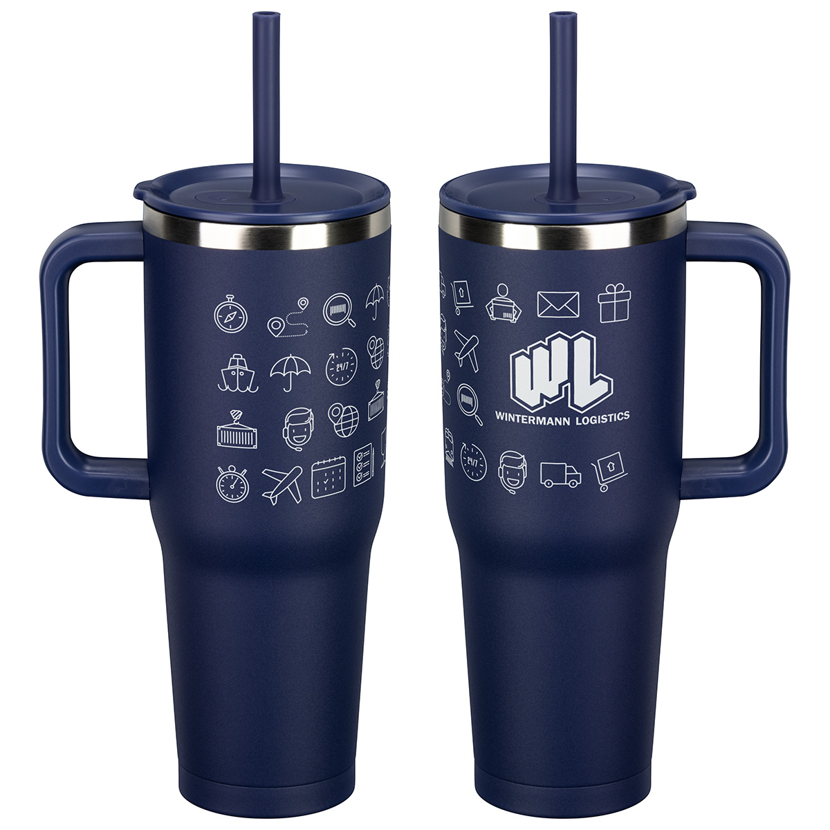 Picture of SENSO® Summit 40 oz Insulated Stainless Steel Travel Mug with Press-In Str