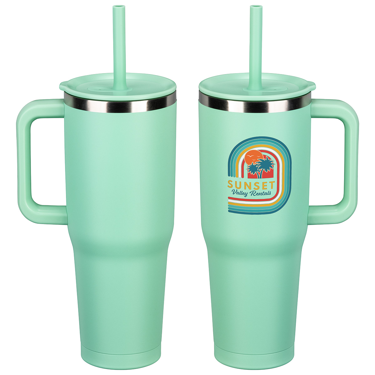 Picture of SENSO® Summit 40 oz Insulated Stainless Steel Travel Mug with Press-In Str