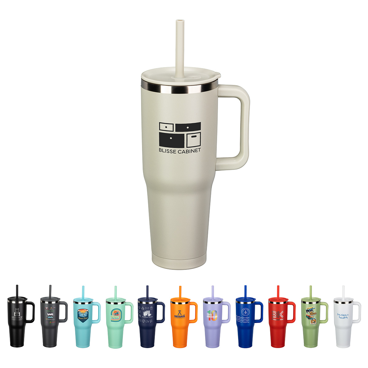Picture of SENSO® Summit 40 oz Insulated Stainless Steel Travel Mug with Press-In Str