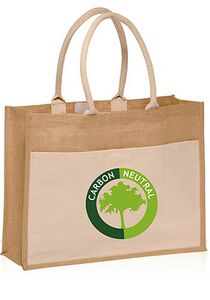 Picture of Canvas Pocket Jute Tote Bags (17.75"x13.75")