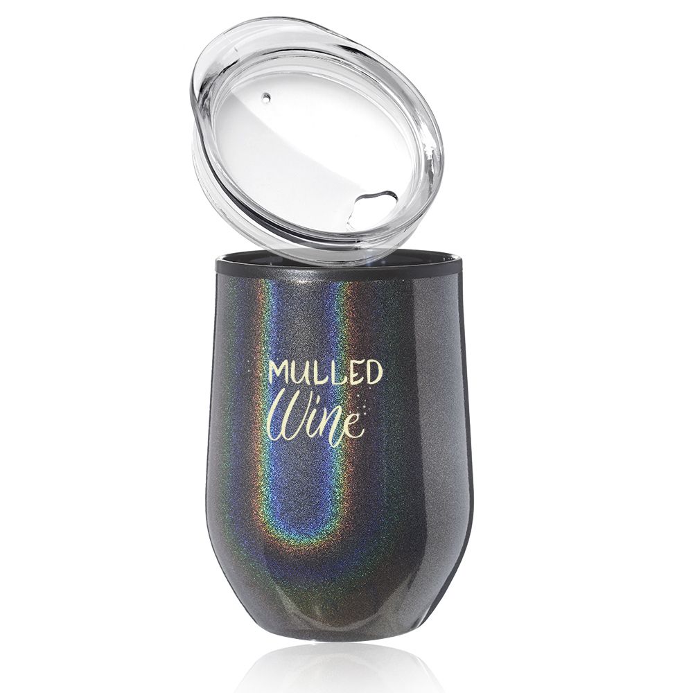 Picture of 12 Oz. Iridescent Stemless Wine Glasses with Lid