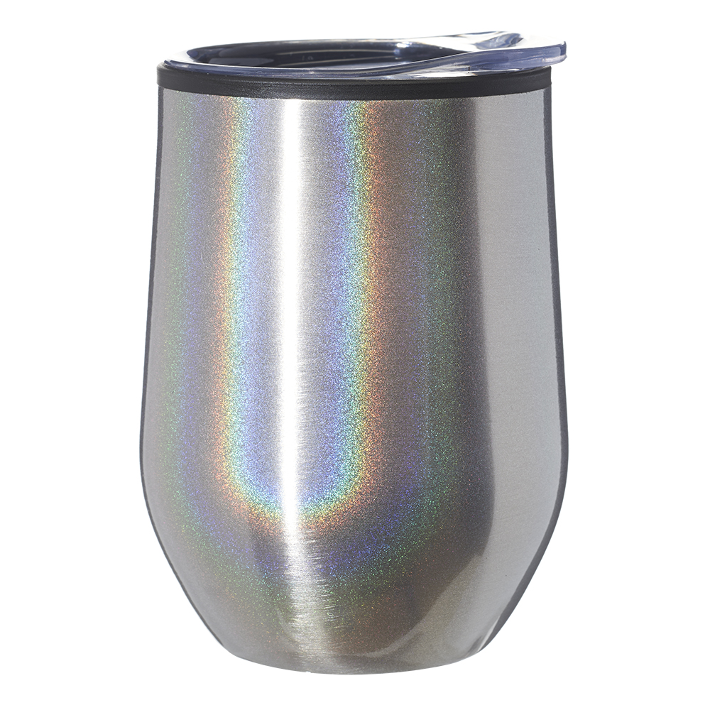 Picture of 12 Oz. Iridescent Stemless Wine Glasses with Lid