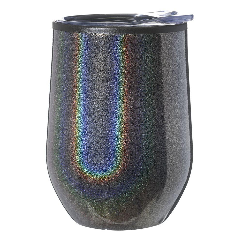 Picture of 12 Oz. Iridescent Stemless Wine Glasses with Lid