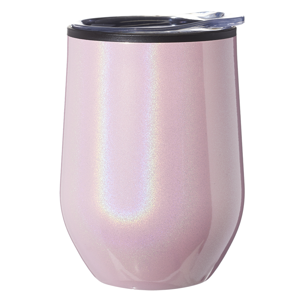 Picture of 12 Oz. Iridescent Stemless Wine Glasses with Lid
