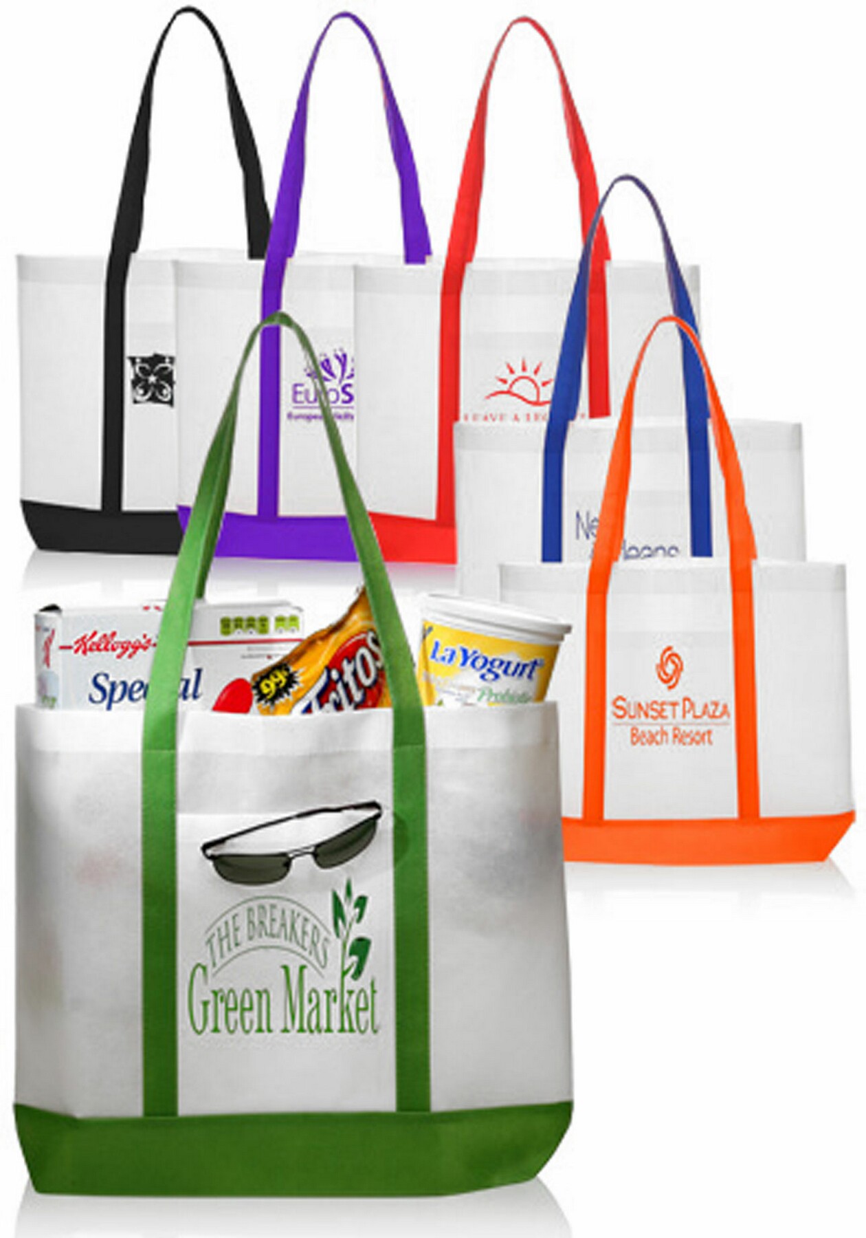 Picture of Trim Color Non-Woven Tote Bags (18"x14")